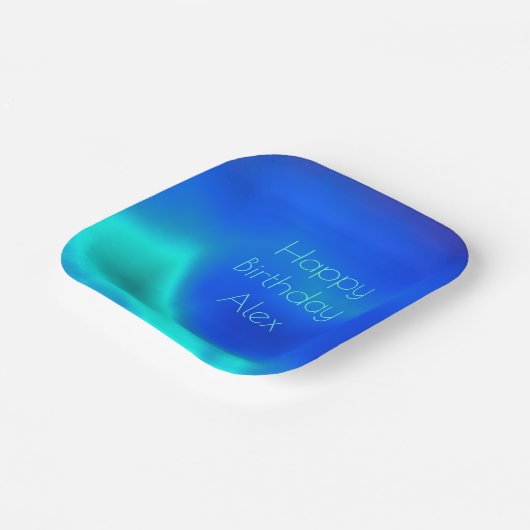 bord "Happy Birthday" Zee Groenboek en blauw papie (Gebogen)