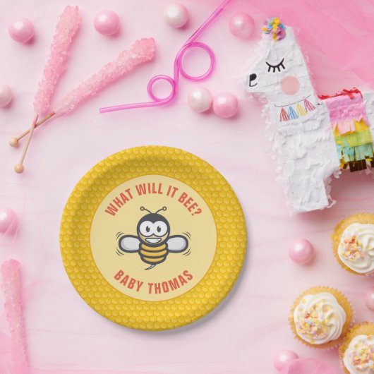 Bord Honeybee Gender onthullen Honeycomb Paper (Feest)