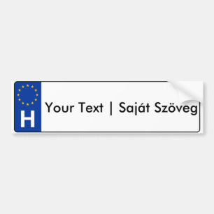 Bord Hongaarse/EU-vergunning   magyar rendszámtá Bumpersticker