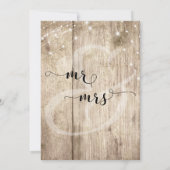 Bord houten lichten bruiloft viering kalligrafie kaart (Achterkant)