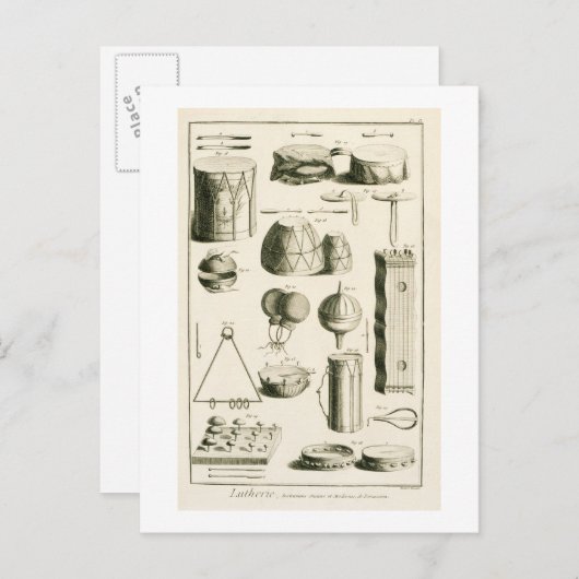 Bord II: Ancient en modern slaginstrument Briefkaart (Voorkant / Achterkant)