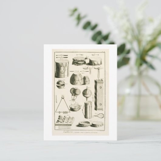 Bord II: Ancient en modern slaginstrument Briefkaart (Staand voorkant)