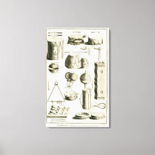 Bord II: Ancient en modern slaginstrument Canvas Afdruk (Voorkant)