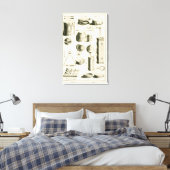 Bord II: Ancient en modern slaginstrument Canvas Afdruk (Insitu (Slaapkamer))
