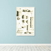 Bord II: Ancient en modern slaginstrument Canvas Afdruk (Insitu (Houten vloer))