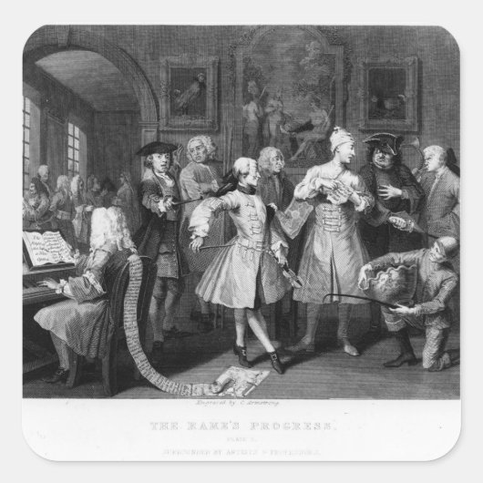 Bord II van de Rake-Levee Vierkante Sticker (Voorkant)