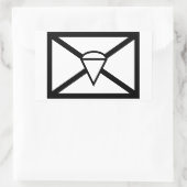 BORD IN DE LUCHT RECHTHOEKIGE STICKER (Tas)