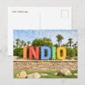 Bord Indio, Californië Briefkaart (Voorkant / Achterkant)