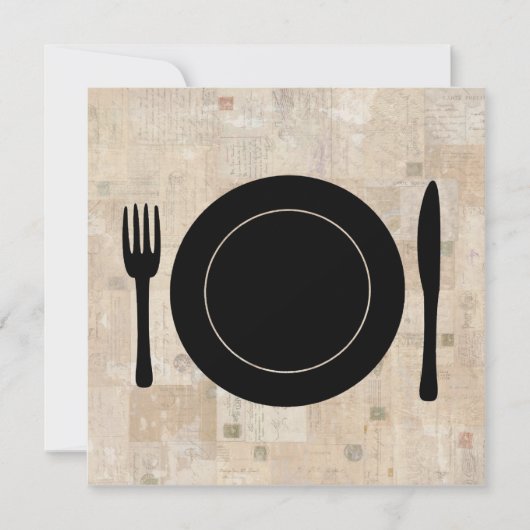 Bord Instelling van vork nife spuit  riemen Kaart (Voorkant)