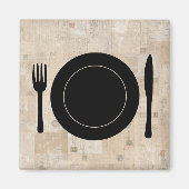 Bord Instelling van vork nife spuit  riemen Magneet (Voorkant)