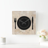 Bord Instelling van vork nife spuit  riemen Vierkante Klok (Huis)