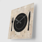 Bord Instelling van vork nife spuit  riemen Vierkante Klok (Hoek)