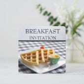 Bord-instelling Wafel-ontbijt Kaart (Staand voorkant)