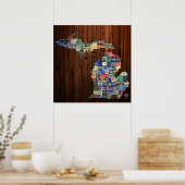 Bord Kaart Canvas Afdrukken voor licentie voor Mic Poster (Keuken)