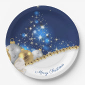 Bord kerstblauw witboek (Voorkant)