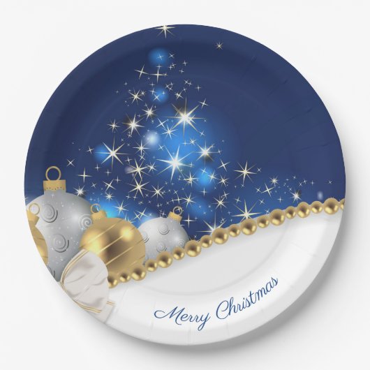 Bord kerstblauw witboek (Voorkant)