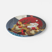 Bord kerstpapier voor kerstmis en rendieren (Gekanteld)