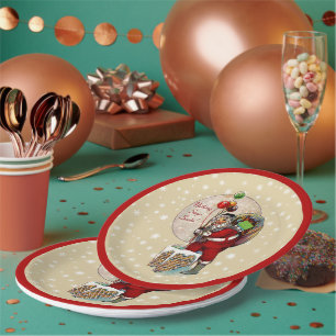 Bord kerstpapier voor kerstmis in de Kerstman en d
