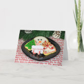 Bord kerstsuiker feestdagen kaart (Voorkant)