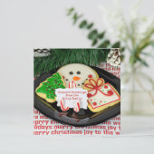 Bord kerstsuiker feestdagenkaart (Staand voorkant)