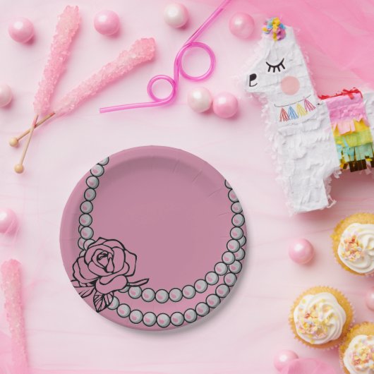 Bord Ketting van Parelpapier en Roos (Feest)