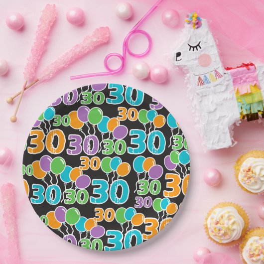 Bord kleurrijk 30e verjaardag (Feest)