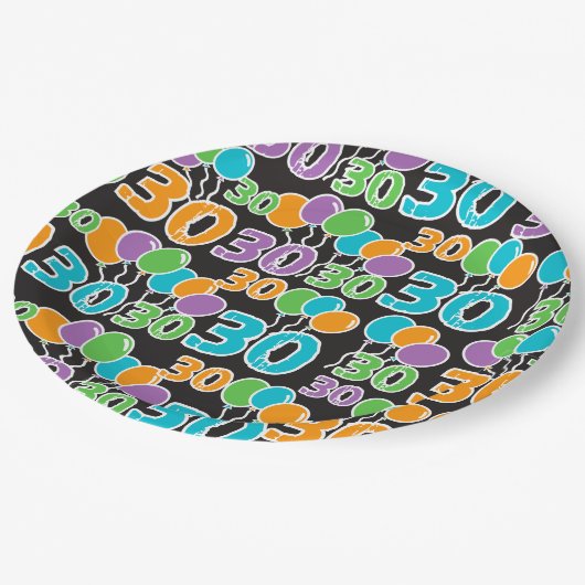 Bord kleurrijk 30e verjaardag (Gekanteld)