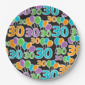 Bord kleurrijk 30e verjaardag (Voorkant)