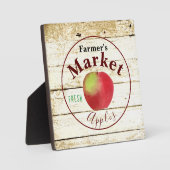 Bord met appels van de boerenmarkt fotoplaat (Voorkant)