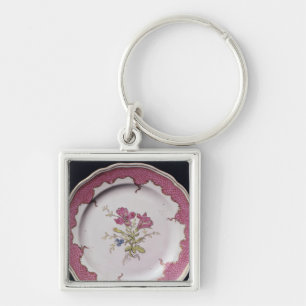 Bord met botanische vormgeving sleutelhanger