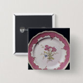 Bord met botanische vormgeving vierkante button 5,1 cm (Voorkant /achterkant)