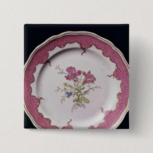 Bord met botanische vormgeving vierkante button 5,1 cm (Voorkant)