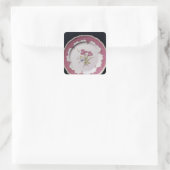 Bord met botanische vormgeving vierkante sticker (Tas)