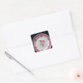 Bord met botanische vormgeving vierkante sticker (Envelop)