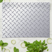 Bord met Bright Steel Diamond Theedoek (Gevouwen)