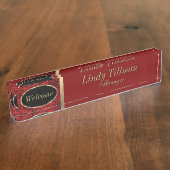 Bord met de naam Rood en Goud personaliseren Naambordje (Zijkant)