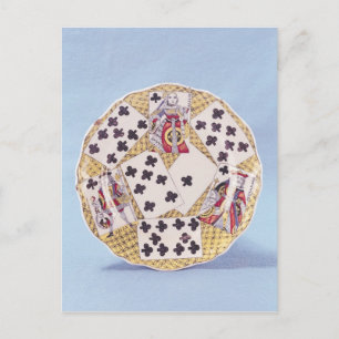 Bord met een trompe l'oeil briefkaart