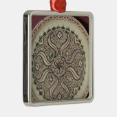 Bord met een vlampatroon versierd metalen ornament (Rechts)