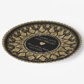 Bord met gouden en zwarte Floral Mandala (Gekanteld)