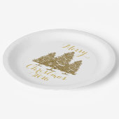 Bord met gouden kerstbomen (Gekanteld)