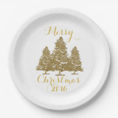 Bord met gouden kerstbomen (Voorkant)