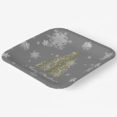 Bord met gouden kerstbomen en sneeuwvlokken (Gebogen)