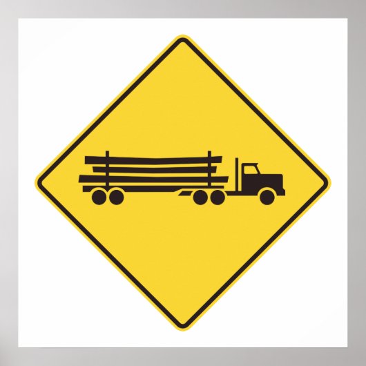 Bord met houttransportwagens poster (Voorkant)