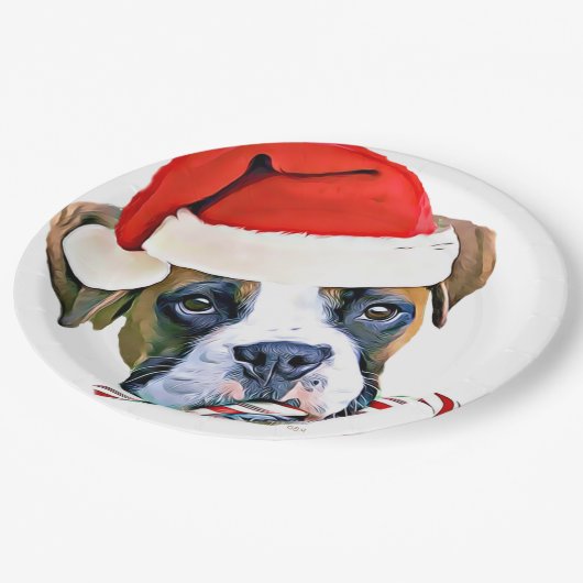 Bord met kerstboxer (Gekanteld)