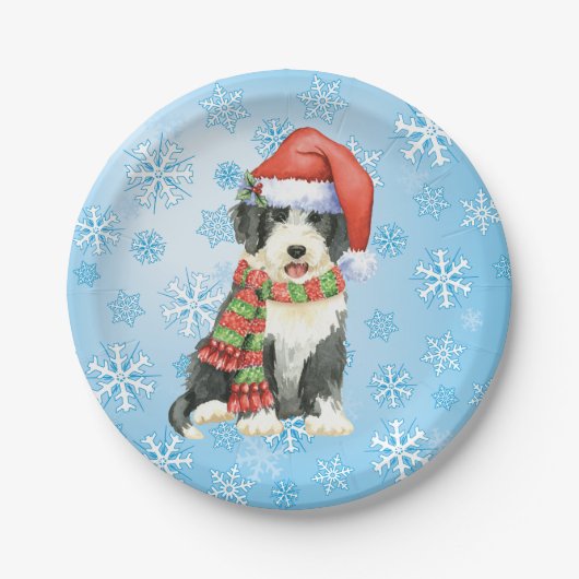 Bord met kerstcadeau voor Collie Paper (Voorkant)