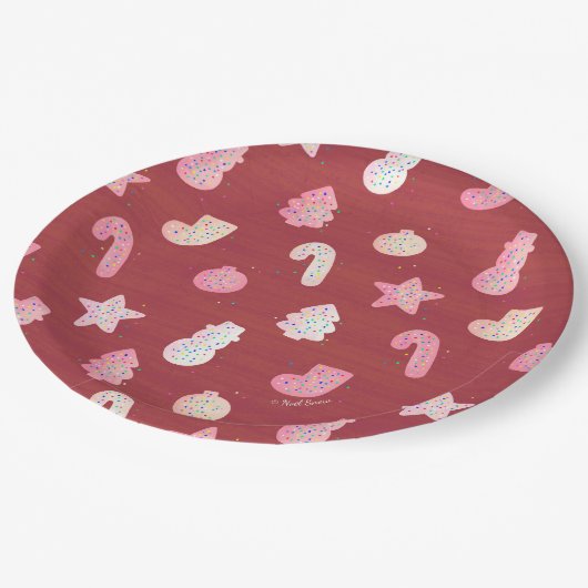 Bord met kerstkoekjes rood papier (Gekanteld)