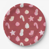 Bord met kerstkoekjes rood papier (Voorkant)