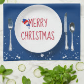 Bord met Kerstmis Snowman Theedoek (Gevouwen)