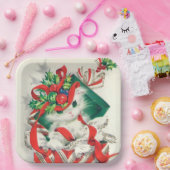 Bord met kerstretro-kattefeest (Feest)