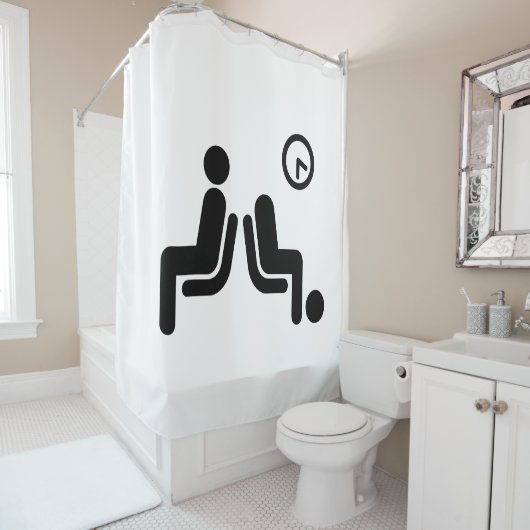 bord met lange wachttijden douchegordijn (In situ)